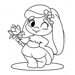 Pitufo Con Flores Para Colorear 46123 10104