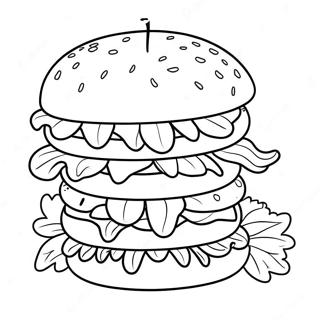 Pagina Para Colorear De Hamburguesa Deliciosa 46805-10236