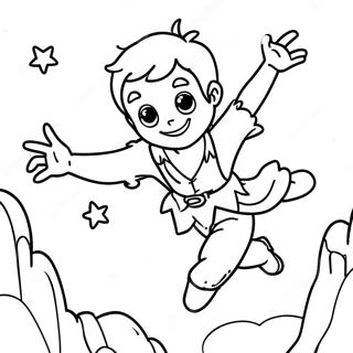 Pagina Para Colorear De Peter Pan Volando Sobre Nunca Jamas 47101-10293