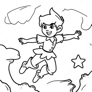 Pagina Para Colorear De Peter Pan Volando Sobre Nunca Jamas 47101-10295