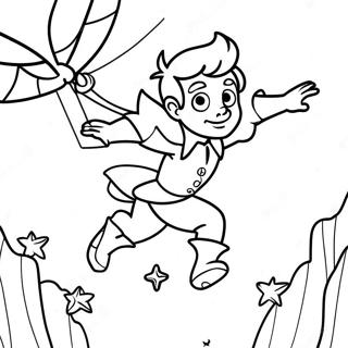 Pagina Para Colorear De Peter Pan Volando Sobre Nunca Jamas 47101-10296