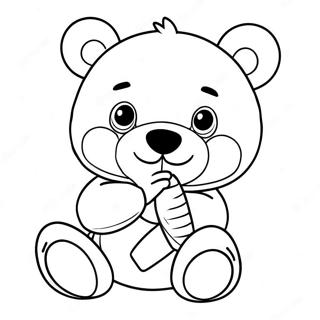 Pagina Para Colorear De Po Con Un Oso De Peluche Rojo 47560-10406