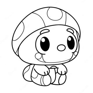 Pagina Para Colorear De Shy Guy Adorable Con Un Sombrero Divertido 47637-10417