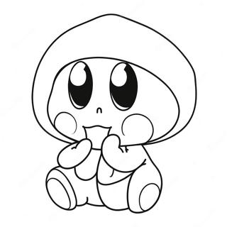 Pagina Para Colorear De Shy Guy Adorable Con Un Sombrero Divertido 47637-10418