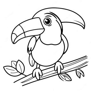 Pagina Para Colorear De Un Tucan Con Un Pico Brillante 47913-10477