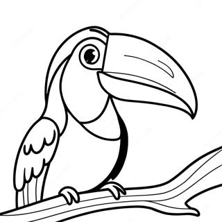 Pagina Para Colorear De Un Tucan Con Un Pico Brillante 47913-10478