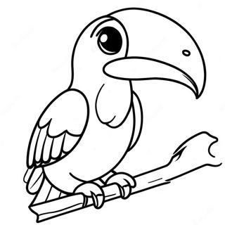 Pagina Para Colorear De Un Tucan Con Un Pico Brillante 47913-10479