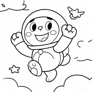 Pagina Para Colorear De Doraemon Volando En El Cielo 48441-10594