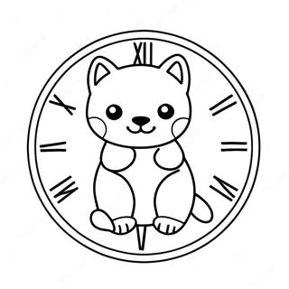 Pagina Para Colorear De Reloj De Animal Adorable 48883-10693