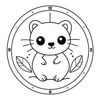 Pagina Para Colorear De Reloj De Animal Adorable 48883 10696