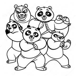 Pagina Para Colorear De Kung Fu Panda Equipo De Los Cinco Furiosos 48977 10721