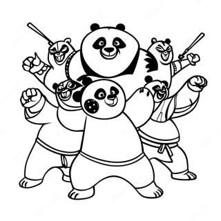 Pagina Para Colorear De Kung Fu Panda Equipo De Los Cinco Furiosos 48977 10722