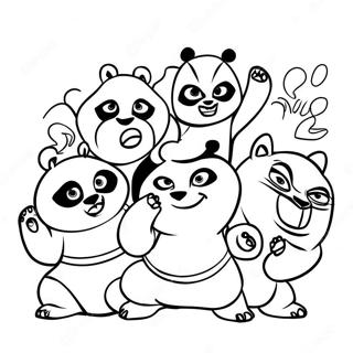 Pagina Para Colorear De Kung Fu Panda Equipo De Los Cinco Furiosos 48977 10723