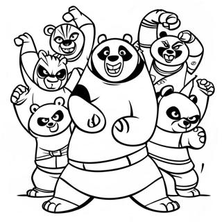Pagina Para Colorear De Kung Fu Panda Equipo De Los Cinco Furiosos 48977 10724