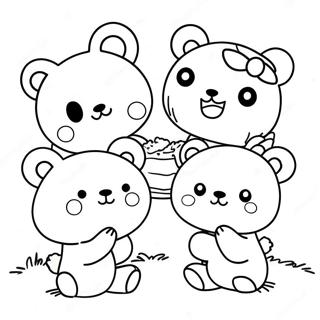 Pagina Para Colorear De Rilakkuma Lindo Con Amigos 49163-10752