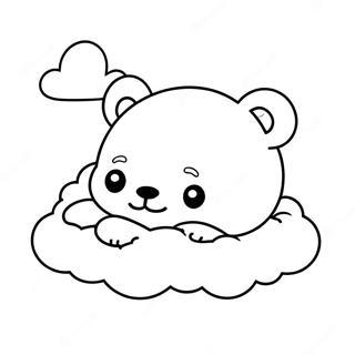 Pagina Para Colorear De Rilakkuma Durmiendo En Una Nube 49164-10755