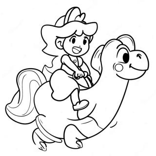 Princesa Peach Montando Un Yoshi Pagina Para Colorear 5010 1465