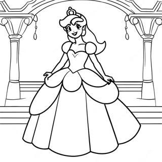 Princesa Peach En Un Gran Baile Pagina Para Colorear 5012-2673