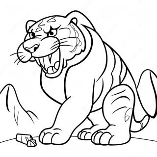 Feroz Tigre Dientes De Sable Pagina Para Colorear 50915 11137