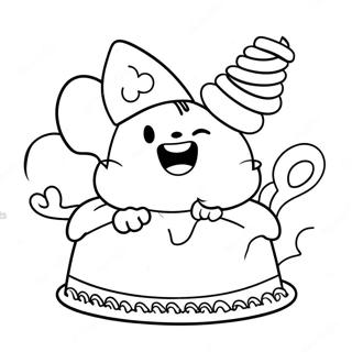 Chococat Con Un Sombrero De Cumpleanos Pagina Para Colorear 51002-11151