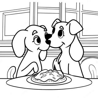 Pagina Para Colorear De La Adorable Historia De Amor De La Dama Y El Vagabundo 52670-11525