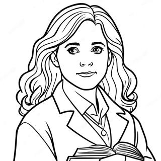 Pagina Para Colorear De Hermione Granger Con Libro De Hechizos 5283-1664