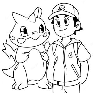 Pagina Para Colorear De Ash Ketchum Con Charizard 53303 11668