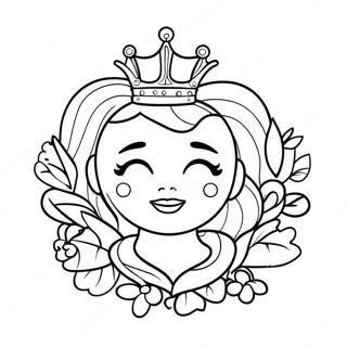 Blanca Manzana Con Una Corona Pagina Para Colorear 53924-11799