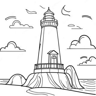 Faro Majestuoso Al Atardecer Pagina Para Colorear 54002-11815