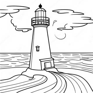 Faro Majestuoso Al Atardecer Pagina Para Colorear 54002-11816