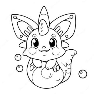 Pagina Para Colorear De Un Lindo Vaporeon Con Burbujas 54270 11875