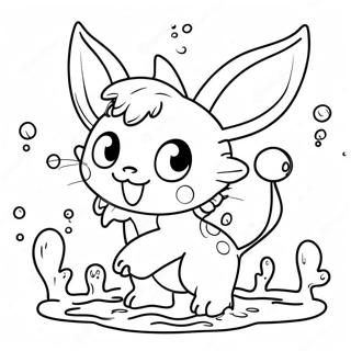 Pagina Para Colorear De Vaporeon Jugando Con Sprites De Agua 54271 11878