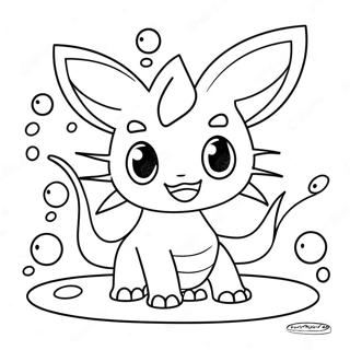Pagina Para Colorear De Vaporeon Jugando Con Sprites De Agua 54271 11879