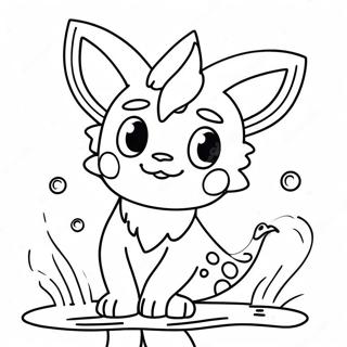 Pagina Para Colorear De Vaporeon Jugando Con Sprites De Agua 54271 11880