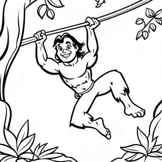 Tarzan Columpiandose De Vides Pagina Para Colorear 54360-11890