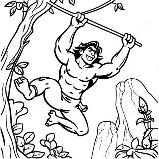 Tarzan Columpiandose De Vides Pagina Para Colorear 54360-11892