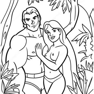 Tarzan Y Jane En La Selva Pagina Para Colorear 54361-11893