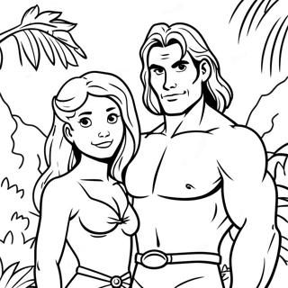 Tarzan Y Jane En La Selva Pagina Para Colorear 54361-11894