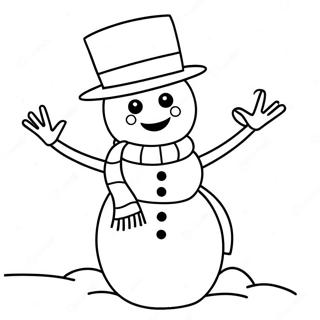 Pagina Para Colorear Del Muneco De Nieve Alegre 54545-11939