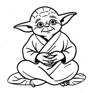 Pagina Para Colorear De Yoda En Meditacion 5534-26