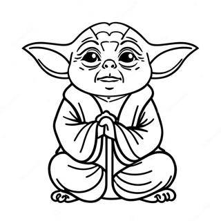 Pagina Para Colorear De Yoda En Meditacion 5534-27