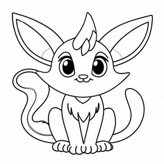 Espeon Bonito Sentado Para Colorear 55632-12173