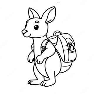 Pagina Para Colorear De Un Canguro Con Una Mochila 56007-12257