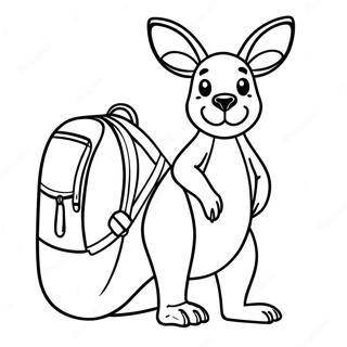 Pagina Para Colorear De Un Canguro Con Una Mochila 56007-12258