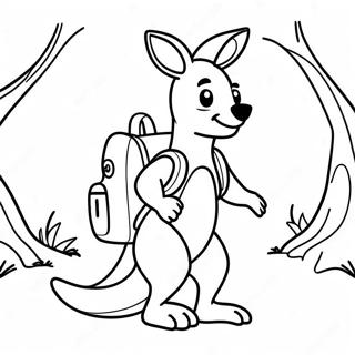 Pagina Para Colorear De Un Canguro Con Una Mochila 56007-12259