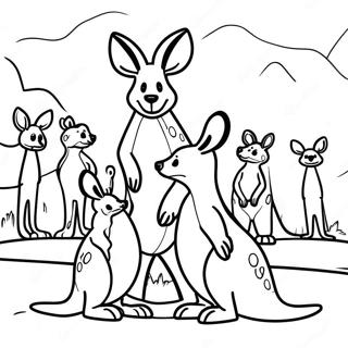 Pagina Para Colorear De La Familia Canguro En El Outback 56008-12261