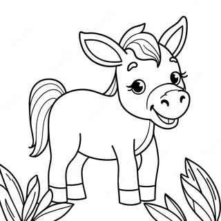 Pagina Para Colorear De Un Lindos Burro Con Flores 56181-12291