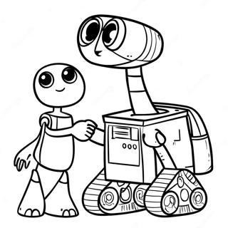 Pagina Para Colorear De Wall E Y Eve Tomados De La Mano 56283-12315