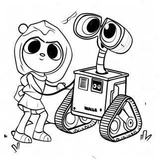 Pagina Para Colorear De Wall E Y Eve Tomados De La Mano 56283-12316