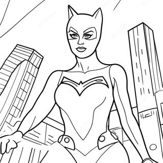 Pagina Para Colorear De Catwoman En Un Traje Elegante 56548-12369